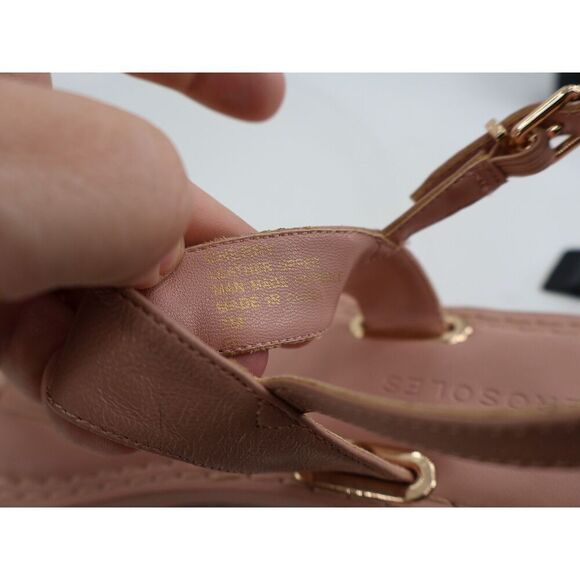 Aerosoles Cherry Slingback Sandals Size 7 Beige Leather Thong Minimalistic - Picture 12 of 13